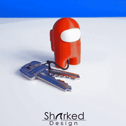 Among-Gif-02.gif Download STL file Among Us Keychain / KeyChain • 3D printable template, Sharked_Design