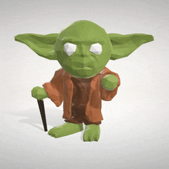 yoda.gif Archivo STL Yoda - Colección LowpolyPOP・Idea de impresión 3D para descargar