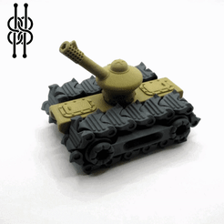 ezgif.com-gif-maker-8.gif STL-Datei Panzer - Print in Place - Schienen stützen weniger mit Gelenkkanone・Modell zum Herunterladen und 3D-Drucken