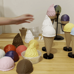 ice-creamgif.gif 3D file Ice Cream toy playset for kids・3D printing model to download