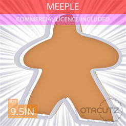 Meeple~9.5in.gif STL file Meeple Cookie Cutter 9.5in / 24.1cm・3D print design to download