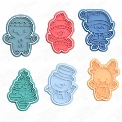 gg23675eddaf.gif Cute Christmas Characters Cookie Cutter Set of 6
