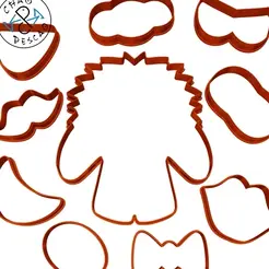ezgif.com-gif-maker.gif STL file 9 Piece Monster - Halloween - Cookie Cutter - Fondant - Polymer Clay・3D print design to download