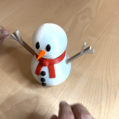 GIF.gif STL file Rocking Snowman (Trapped Weight)・3D printing idea to download