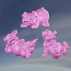 3-cochon-gi.gif Archivo STL Cerdo X3・Objeto de impresión 3D para descargar