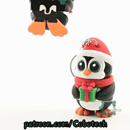 Cobotech-Christmas Penguin Articulated Keychain_10.gif Cobotech Christmas Penguin Articulated Keychain - Cute Backpack Keychain