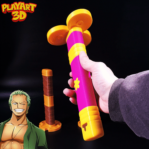 3 COLLAPSING KATANAS - ZORO - ONE PIECE - (PRINT IN PLACE + ASSEMBLY VERSION)