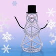 Gridsnowman.gif 3D Grid Snowman Sculpture