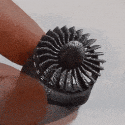 turbina.gif Archivo STL Jet Turbine Ring w/ movement・Idea de impresión 3D para descargar, meplov