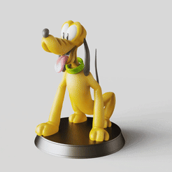 Canine_Pluto.gif Fichier STL Pluto-chien- Noël - pose canine assise-FANART FIGURINE・Modèle pour impression 3D à télécharger