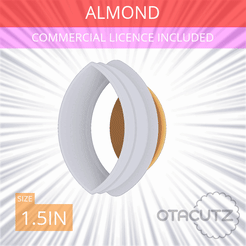 Almond~1.5in.gif Fichier STL Emporte-pièce en forme d'amande 1.5in / 3.8cm・Plan pour imprimante 3D à télécharger