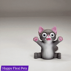 main.gif STL file Ghost kitty and Boo kitty - print in place toys of Halloween collection・3D printer model to download