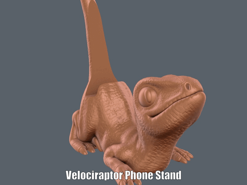 Mera ee Te ey Fichier STL Support pour téléphone Velociraptor (Impression facile sans support)・Plan pour impression 3D à télécharger, Alsamen