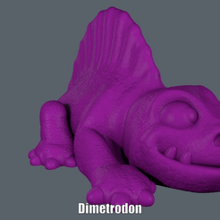Dimetrodon.gif Download STL file Dimetrodon (Easy print no support) • 3D printer model, Alsamen