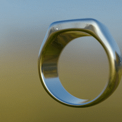 Square_video_AdobeCreativeCloudExpress.gif STL file MINIMALISTIC Square SIGNET RING (UNISEX)・3D printer model to download, rossben