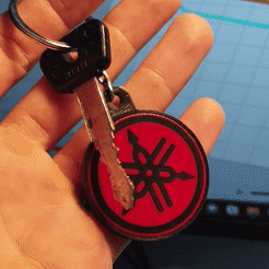 20220216_141713_1.gif OBJ file YAMAHA KEYCHAIN TWO COLORS・3D printing model to download