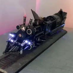cults.gif Archivo STL Tren del Tiempo de Julio Verne de Regreso al Futuro con luces y humo・Objeto de impresión 3D para descargar