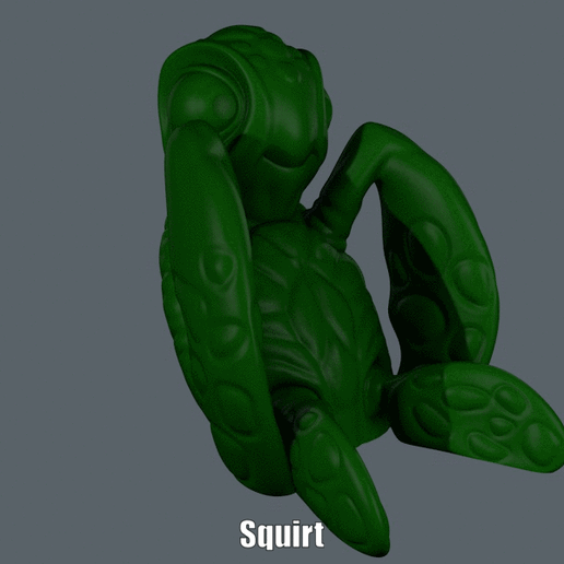 Squirt Turtle (Easy print no support) 3D model