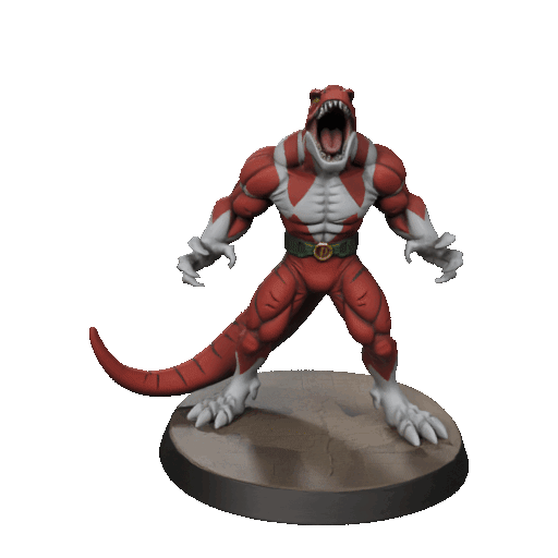 Mutated Red Tyrannosaurus - MMPR  | D&D Miniature
