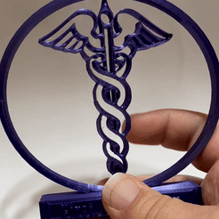 SpinningCaduceus.gif STL file Spinning Caduceus *Commercial Licenses*・3D printing model to download, uncannylikeness