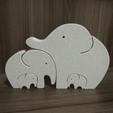 20220512_220333-1.gif STL file Elephant Family・3D printable design to download