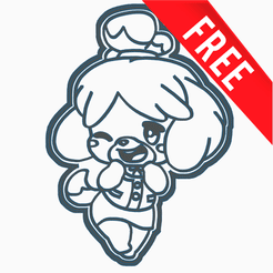 GIF.gif Free STL file ISABELLE 2 - COOKIE CUTTER / ANIMAL CROSSING・Template to download and 3D print