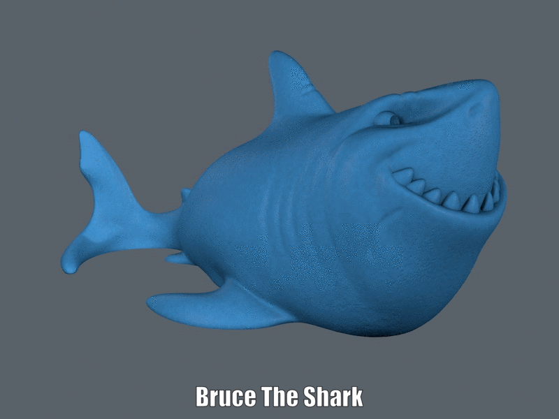 Bruce The Shark.gif Descargar archivo STL gratis Bruce the Shark (Easy print no support) • Modelo imprimible en 3D, Alsamen
