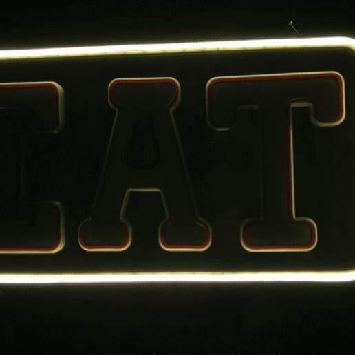 🚩 Neon Led EAT sign・ STL File for 3D printing・Cults