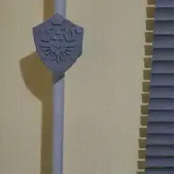 7.gif STL file Hylian Shield, Broom support・3D print design to download