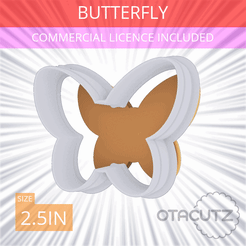 Butterfly~2.5in.gif STL file Butterfly Cookie Cutter 2.5in / 6.4cm・3D printable model to download