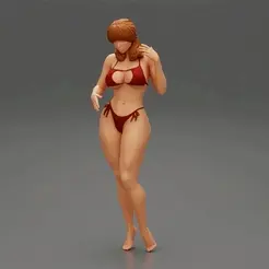 ezgif.com-gif-maker-6.gif 3D file beautiful sexy young woman in an erotic striped bikini・3D printer model to download
