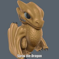 Syrax-the-Dragon.gif STL file Syrax the Dragon (Easy print no support)・3D printing idea to download