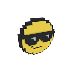 Emoji-sorridente-de-óculos-escuros.gif Archivo STL GAFAS DE SOL EMOJI PIXELART 3D・Diseño imprimible en 3D para descargar