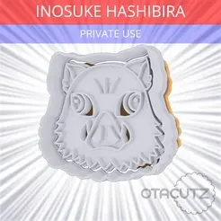 Inosuke-Hashibira~PRIVATE_USE_CULTS3D@OTACUTZ.gif Fichier STL gratuit Inosuke Hashibira Cookie Cutter / Tueur de démons・Design pour imprimante 3D à télécharger