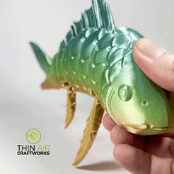 articulatingkoigif.gif STL file Articulating Koi Fish - Koi Fish Fidget, Flexible Print in Place (No Supports)・3D printable design to download, ThinAir3D