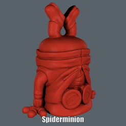 Spiderminion.gif Descargar archivo STL Spiderminion Homecoming (Easy print no support) • Modelo imprimible en 3D, Alsamen