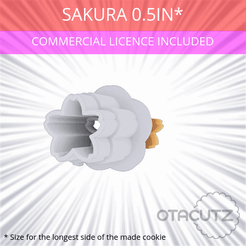 Sakura_0.5in.gif STL file Sakura Cookie Cutter 0.5in / 1.3cm・3D printer model to download