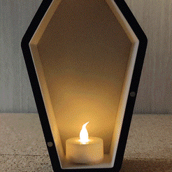 scary-cat-coffin.gif STL file Scary Cat Halloween coffin tealight・3D printer design to download