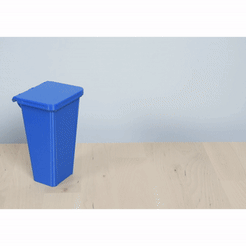 Paper-Trash-Bin_v2.gif STL file Paper Trash Bin with basket hoop for office・Template to download and 3D print