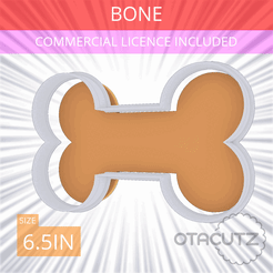 Bone~6.5in.gif STL file Bone Cookie Cutter 6.5in / 16.5cm・Template to download and 3D print