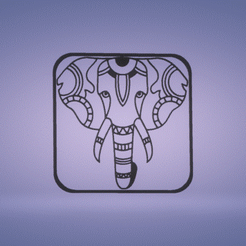 ele.gif Télécharger fichier STL décoration murale géométrique éléphant • Plan pour imprimante 3D, satis3d