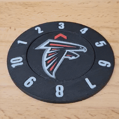 Atlanta Falcons Drink Count Coaster (Single & Multi Color) 3D model