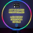 ezgif.com-gif-maker.gif LED RGB DESIGNER CIRCLE RING LIGHT LAMP - App & Music Controlled