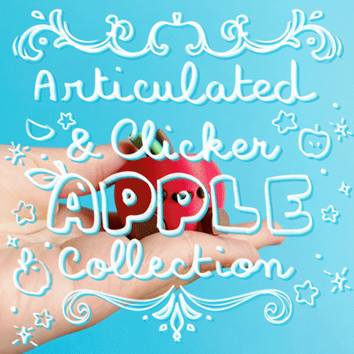 Cute Articulated & Clicker Apple | No AMS | Print-in-place