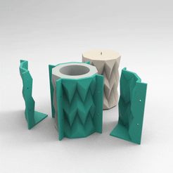 untitled.1827.gif STL file ORIGAMI MOLD FACETATED CEMENT MOULD POLYPLANTER VASE candel・3D printable model to download