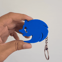 20220518_140501.gif Файл STL Брелок для ключей Sonic the hedgehog с оптической иллюзией・3D-печатный дизайн для загрузки