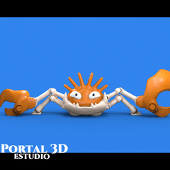 6 ® Pe. oN bid 44 : ESTUDIO Archivo STL Pokémon KINGLER ARTICULADO /FLEXI・Plan de impresión en 3D para descargar, Portal_3D_Estudio