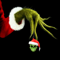 untitled.618.gif Free STL file Skull Grinch - Christmas Ball・3D print model to download