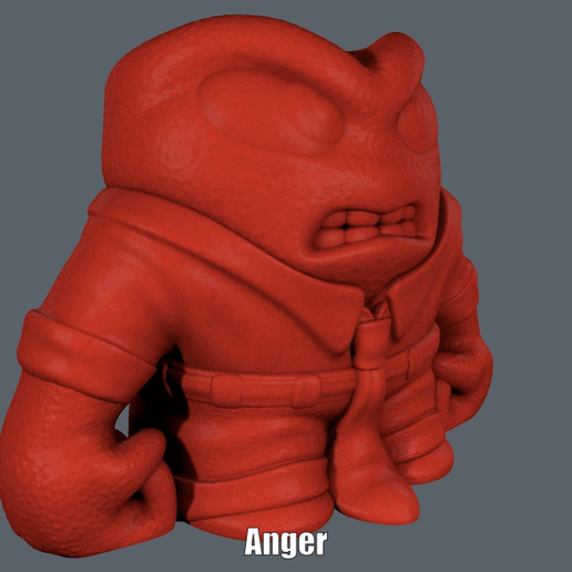 Anger (Easy print no support) 3D model