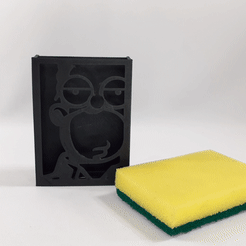 HOMERO.gif STL file HOMER SIMPSON SPONGE HOLDER・3D printable model to download